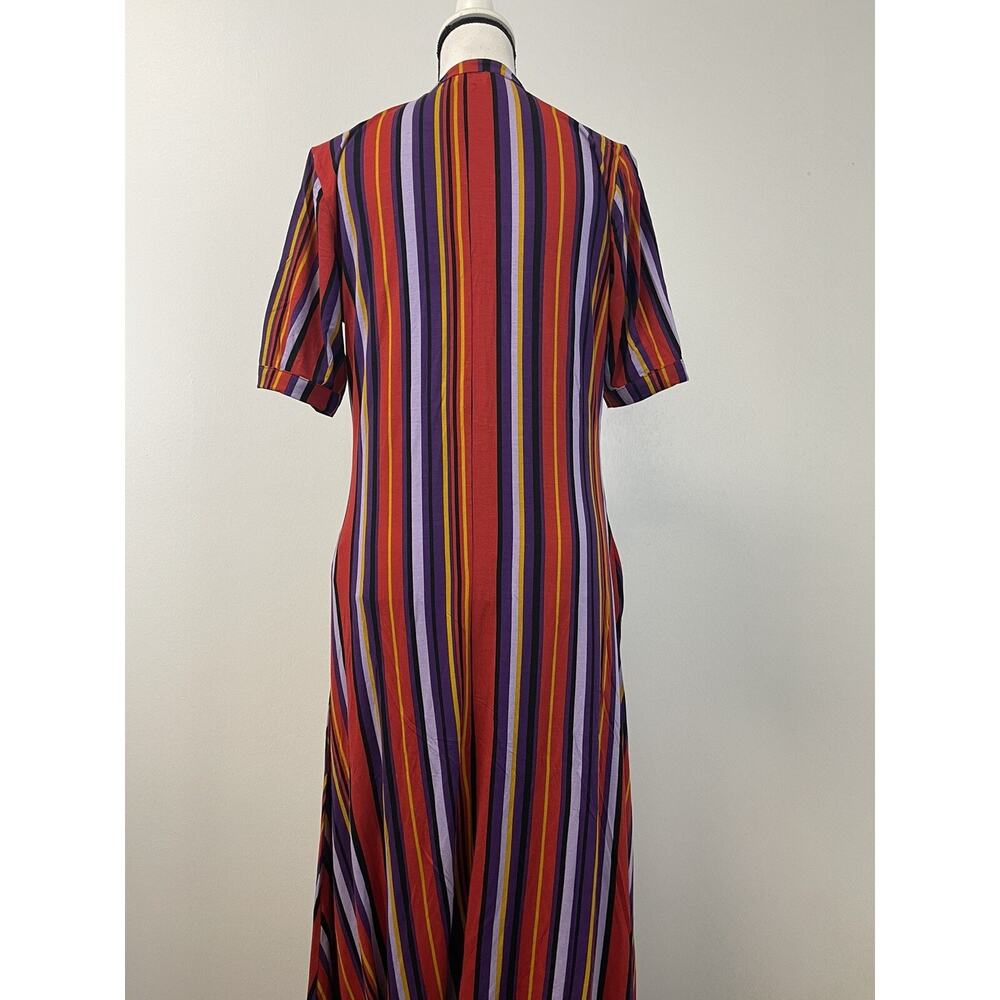 Reserved Shirt Dress Womens Medium A Line Striped Color Block Red N184 - Picture 8 of 9